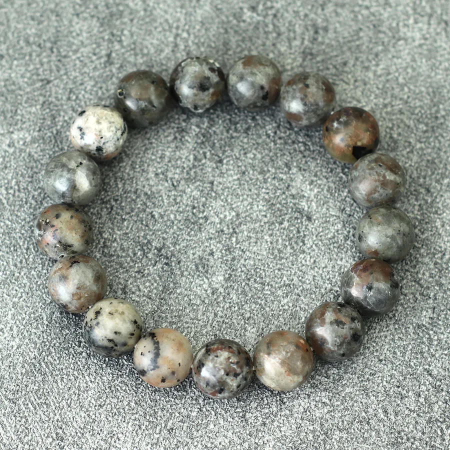 Natural Fire Stone Beaded Stretch Bracelet Unisex Jewelry