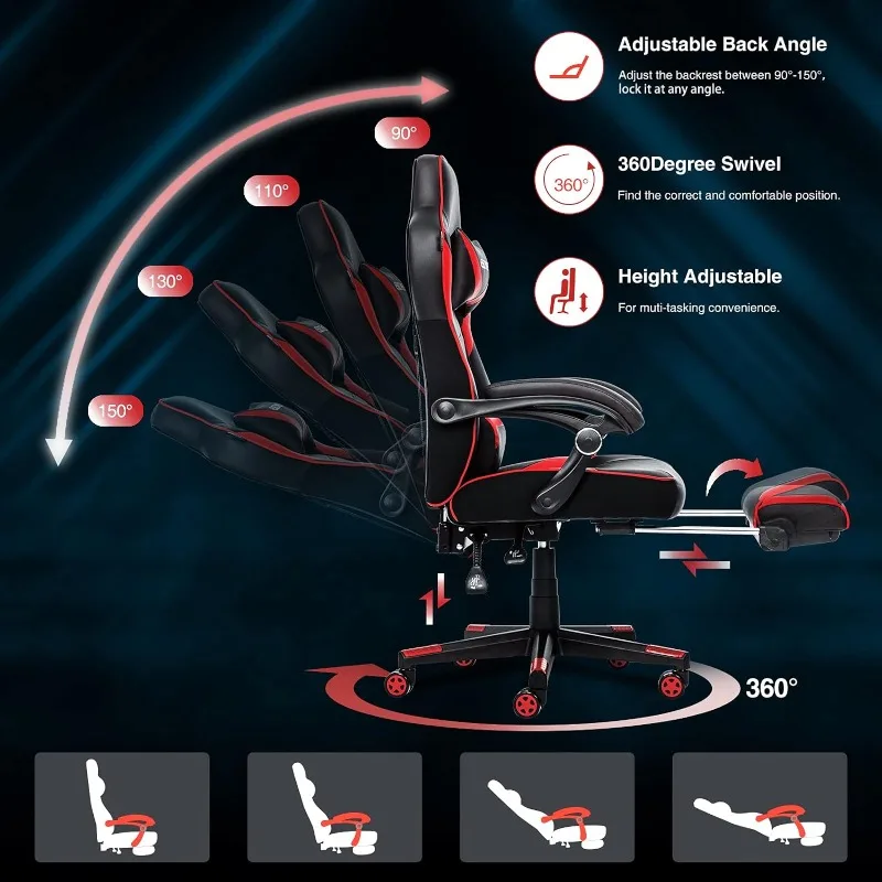 Exceptional High-Quality Ergonomic Office Chair with Footrest for Ultimate Comfort and Style