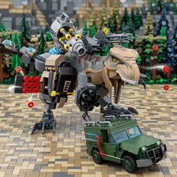 Fierce T Rex Dinosaur Building Blocks Set with Off - Road Vehicle Truck - Creative Toy Set (7714)