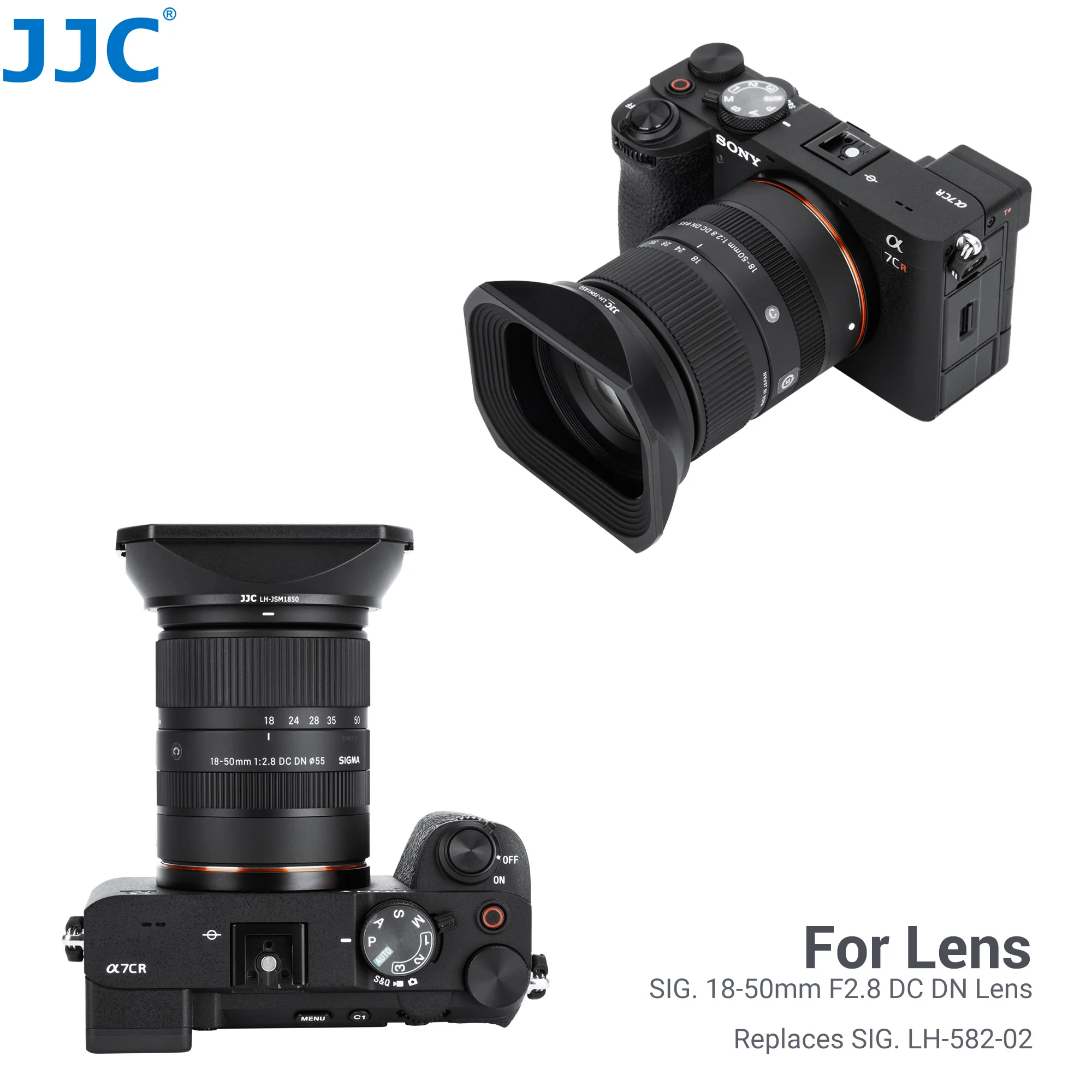 Jc-sigma LH-582-02レンズフード,リバーシブルレンズフード,18-50mm,f2