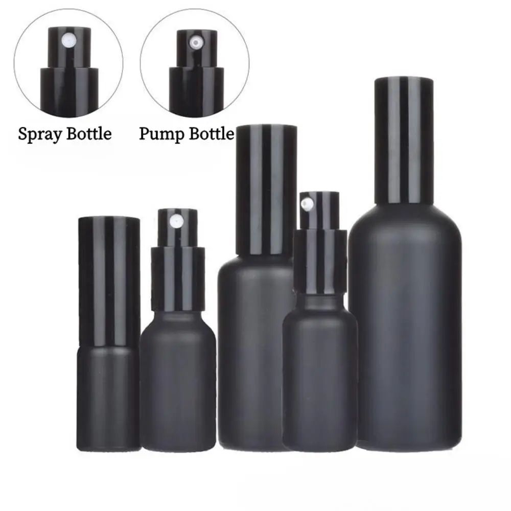 

5-100ml Black Glass Empty Lotion Bottle Perfume Spray Bottle Fine Mist Atomizer Refillable Vial Essential Oil Cosmetic Container