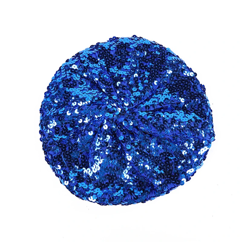 Hot Sale Women Sequins Hat Metallic Shining Costume Jazz Glitter Dance French Beret Round Cap Ladies Fashion Accessories Beanie_voghion.com