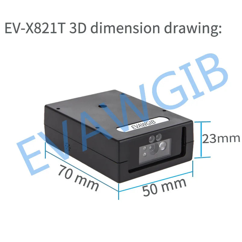 Evawgib Ev-x821t Qrcode 2d Cmos Módulo de Scanner de Código de Barras Incorporado Motor Fixo Instalado Remontado Usb Ttl Rs232 Auto-indução - Imagem 3