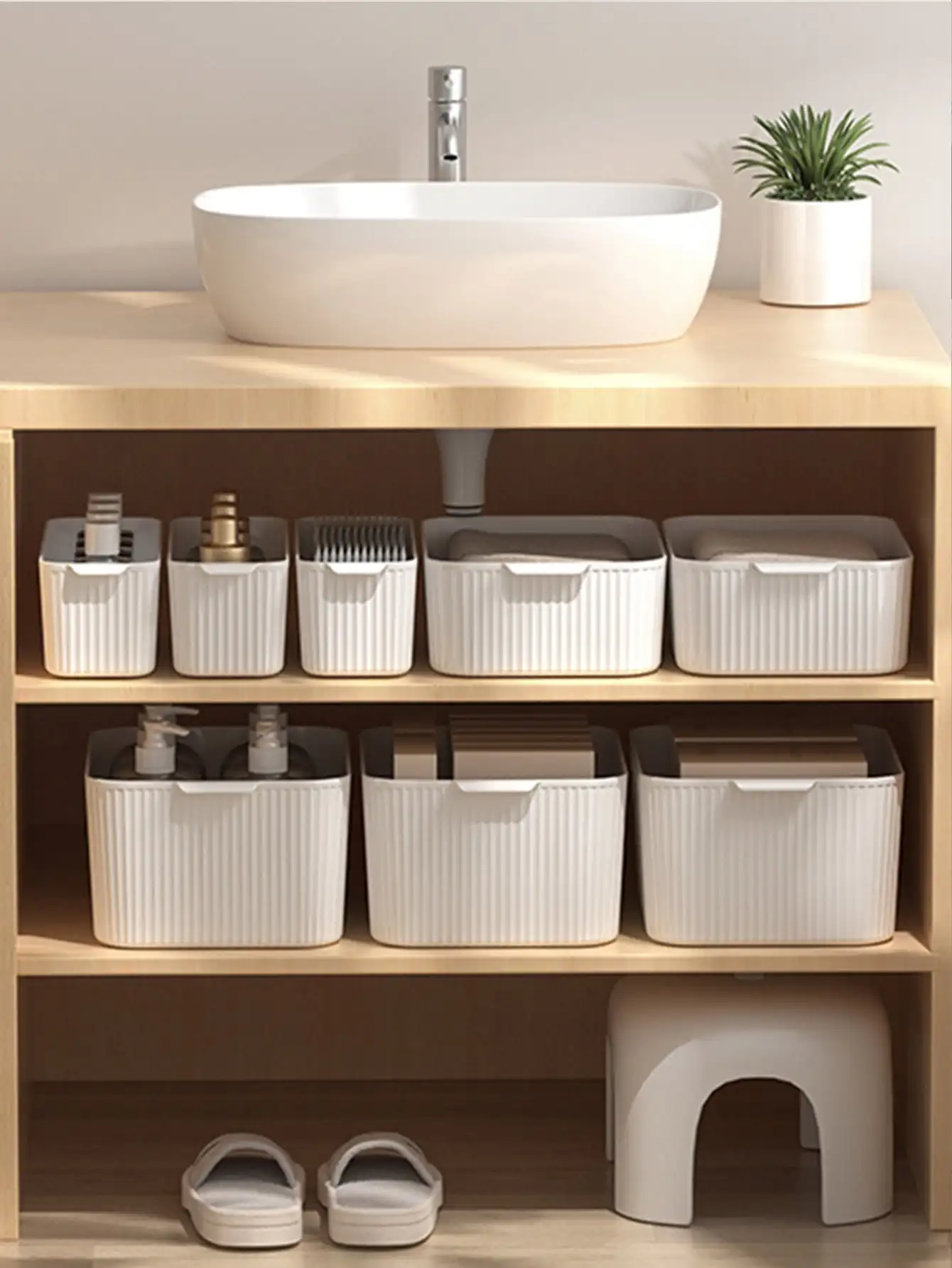 WORTHBUYMultifunctionalDesktopStorageBoxToiletriesCosmetic