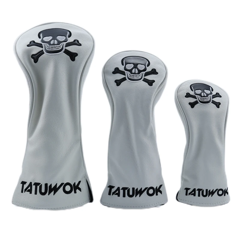 

Personality Skull Golf Wood Club Cover Headcovers Waterproof PU Leather for Driver Fairway Hybrid Covers 135 UT Golf Accessories