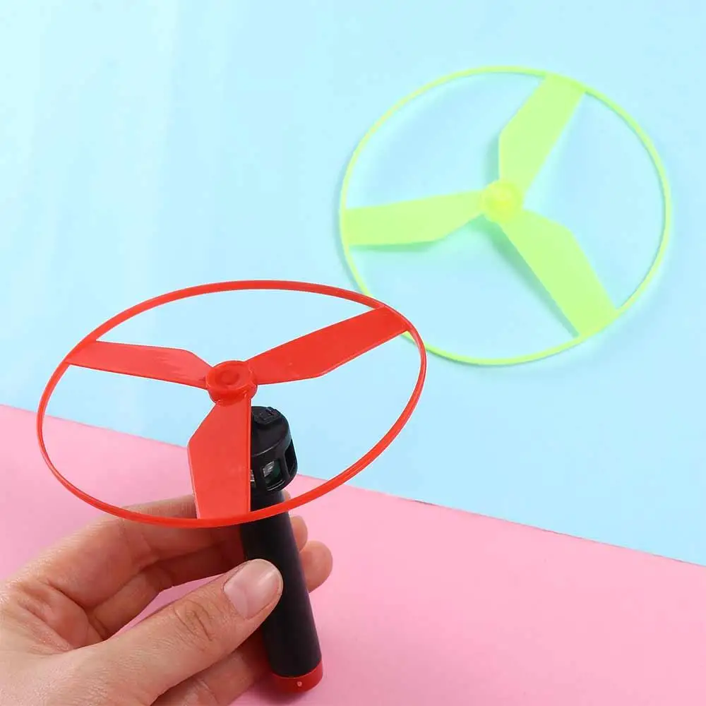 Kids Pull String Disc Propeller Helicopter Outdoor Toys Fun Game Sports Flying Spin Top Children Development Toy_voghion.com