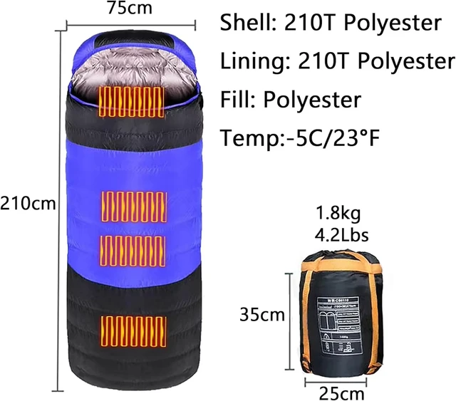 Winter USB Heated Sleeping Bag -5℃ 3