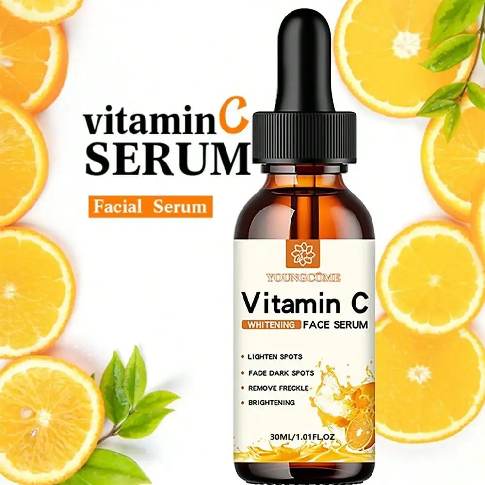 Essence pour le visage à la vitamine C Contient de l'acide hyaluronique Éliminateur de taches brunes Essence hydratante réparatrice anti-âge Soin de la peau du visage 30 ml_voghion.com