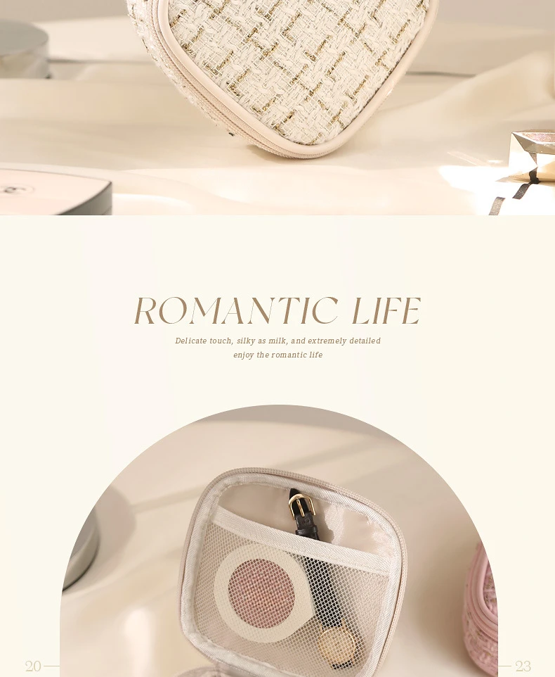 Square Plaid Cosmetic Bags Large Capacity Lipstick Toiletry Makeup Case Money Card Pouch Small Tampon Sanitary Napkin_voghion.com