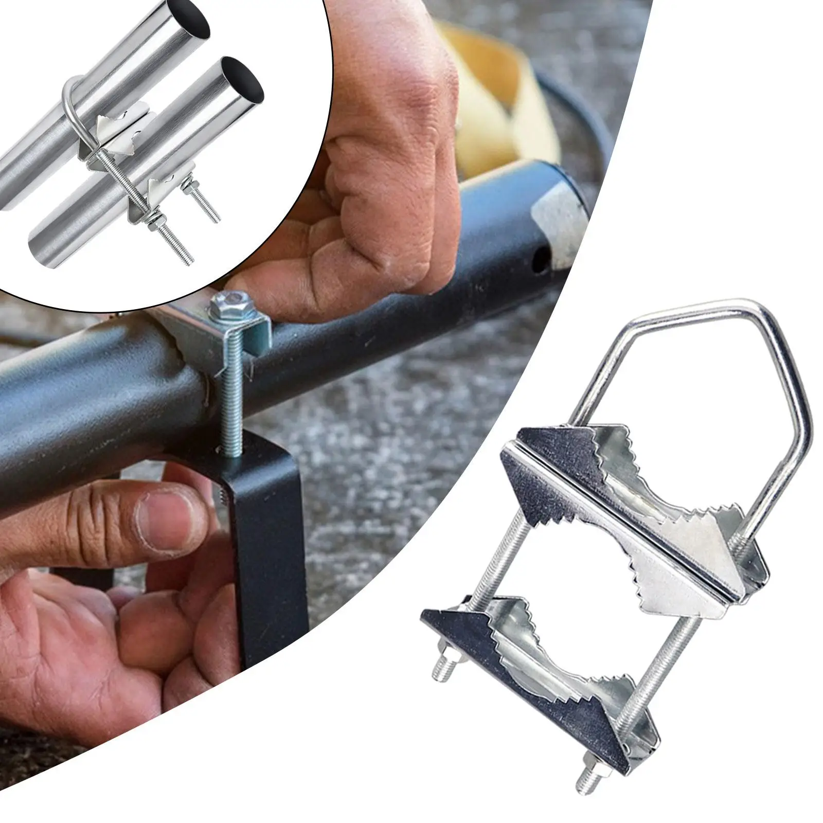 Staffa Per Antenna Autoradio In Acciaio Inox Con Bulloni A Doppia U - Supporto Per Montaggio Su Albero/tubo Fino A 5 Cm