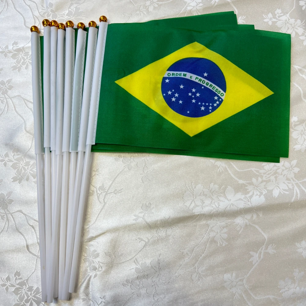 Brazil hand flag 14x21cm polyester print Brazil flag celebrating football fans flag - Image 2