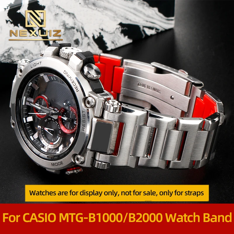 

High Quality Precision Steel Watch Strap For Casio G-shock MTG-B1000 MTG-B2000 Modified Men's Watch Chain Dedicated Interface