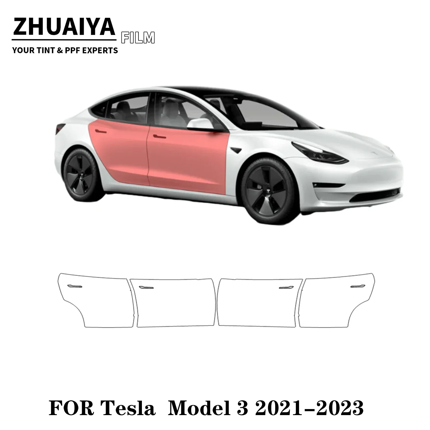 

2017-2024 For Tesla Model 3 Door Kit PPF Paint Protection Film 8mil car body film