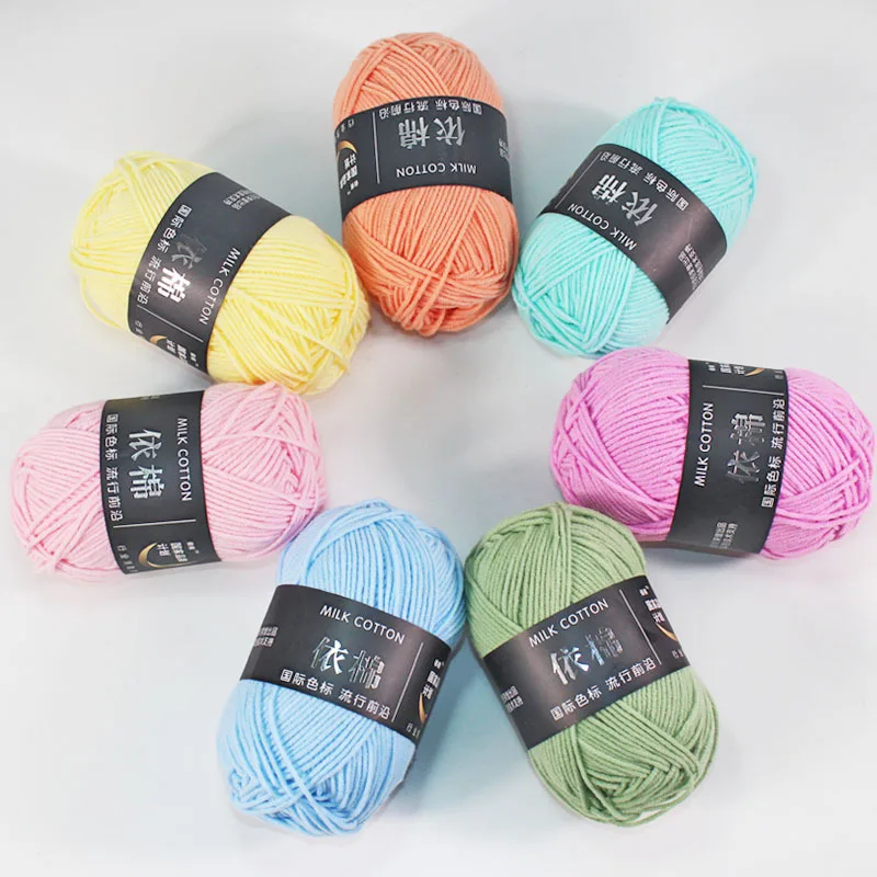 Knitting Yarn 50g Milk Cotton Yarn Knitting Wool for Hand Knitting Crochet Yarn Baby Scarf Hat Sweater Soft Wool for Crochet Supplies