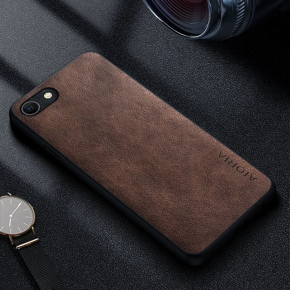 Luxury PU Leather Phone Case - Retro Business Style Solid Color Cover
