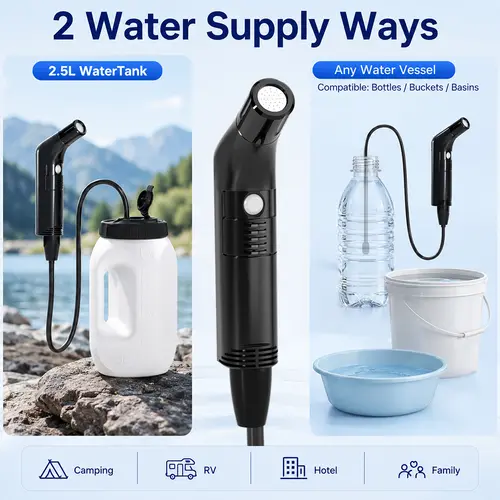 2.5L Portable Electric Bidet Rechargeable Shataf Hand Bidet Butt Sprayer for Personal Hygiene Cleaning Travel Camping Bidet - Image 5