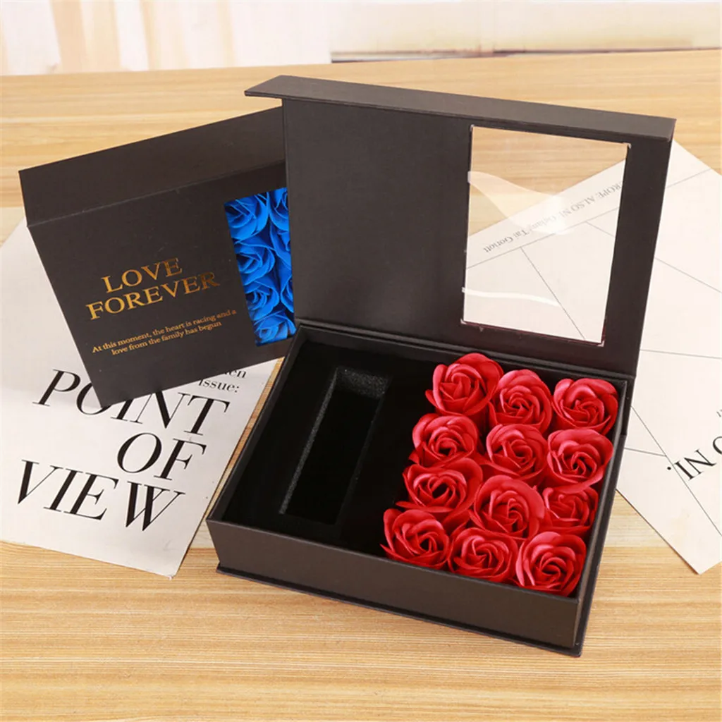 Open window 12 soap rose lipstick gift box creative Valentines Day gift