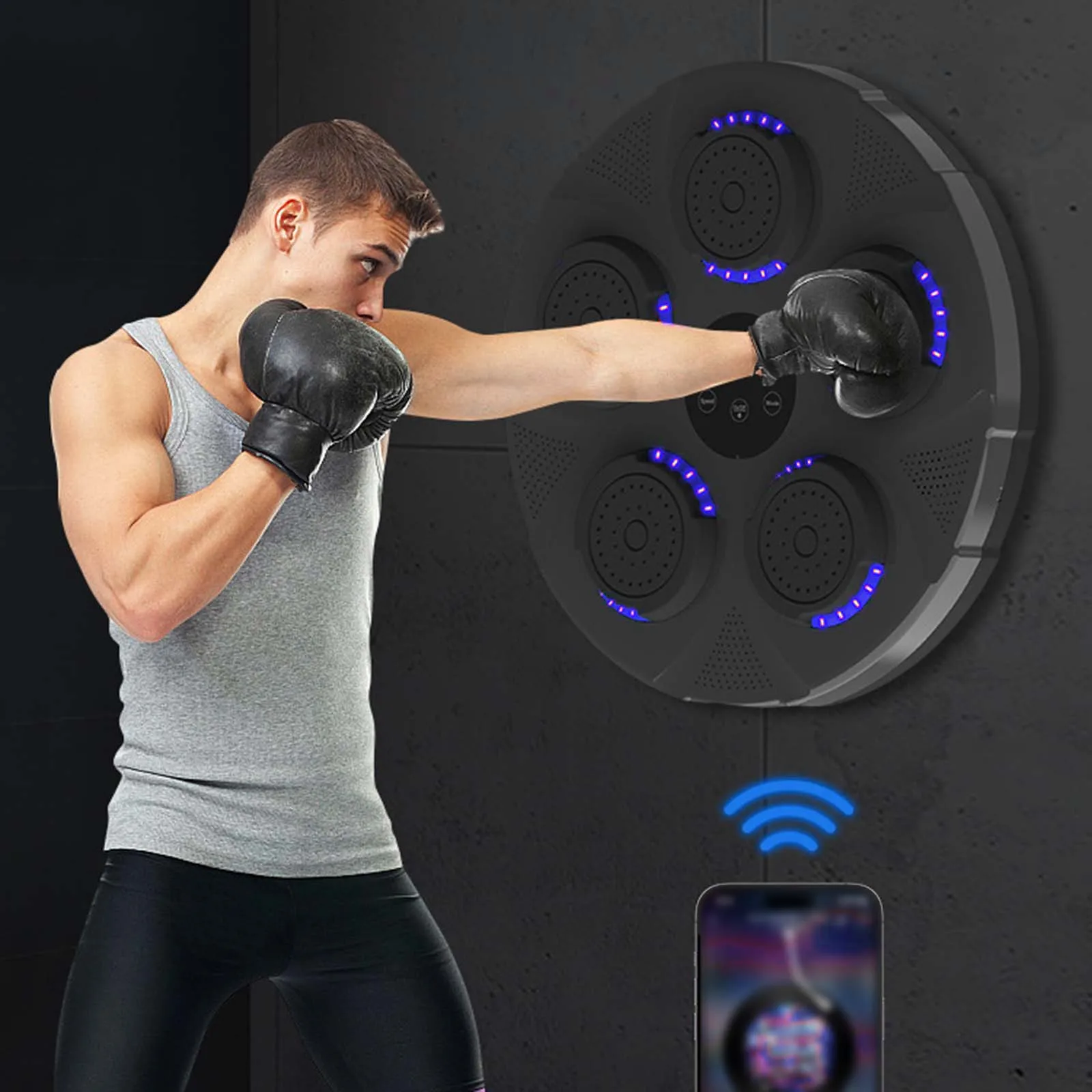 

Music Boxing Training Machine Portable Boxing Trainer Punching Pad Relaxing Reaction Target for Strength Training Exercise