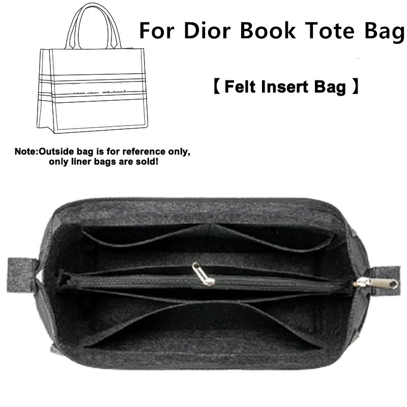 

Large Capacity Felt Liner Organizer Storage Upgrade Accessories For Dior Book Tote Handbag Expand Space Inner Pocket Bag Support