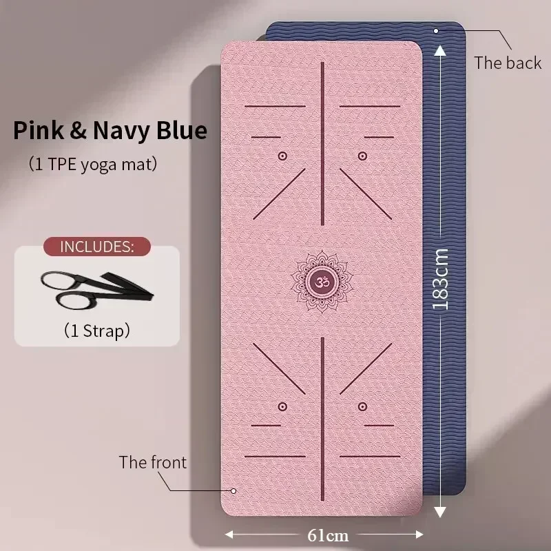 Yoga fitness mat thickened lengthened Environmental professional with strap net bag