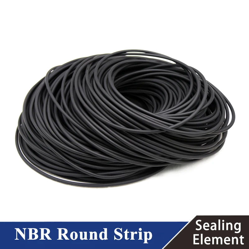 2/5/10M Dia 1.5 2 2.5 3 4 5 6 7 8 9 10mm Solid Black  NBR Sealing Strip Oil Resistance Nitrile Rubber Round Strip NBR Strip
