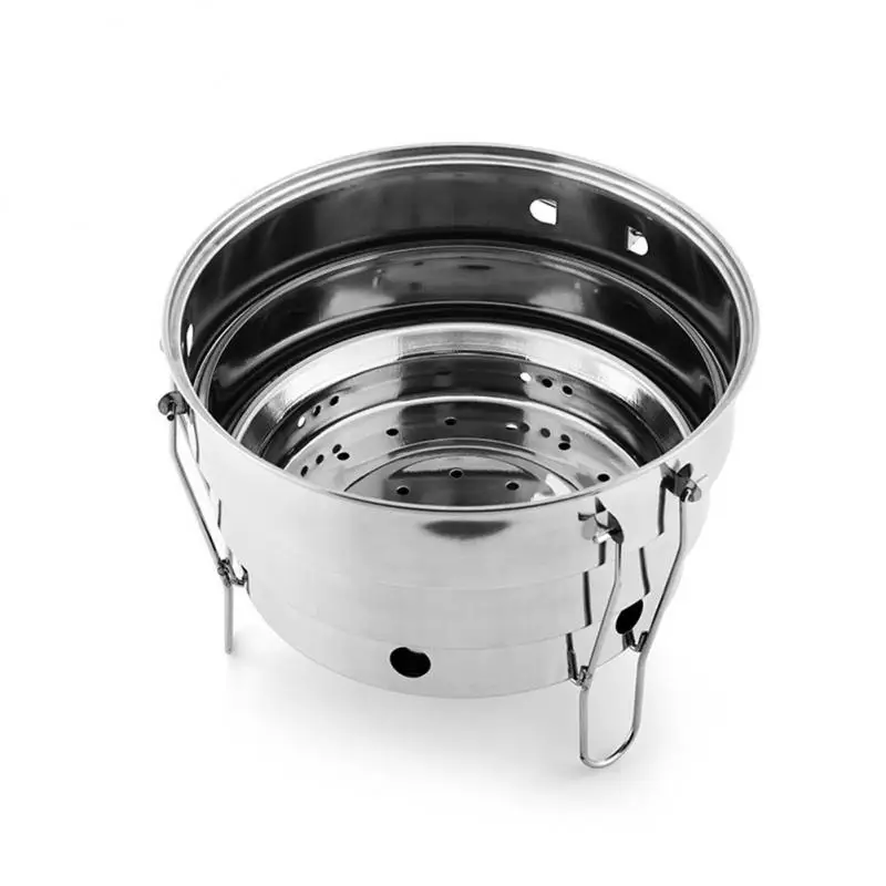 

Portable Outdoor BBQ Grill Folding Split Stainless Steel Fire Pit Cooking Supplies Indoor Camping Picnic Charcoal Grill Burner