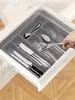Kitchen Cutlery Storage Box Knife Holder Plastic Tray Fork Spoon Divider Drawer Box Tableware Organizer Kitchen Drawer Organizer 1