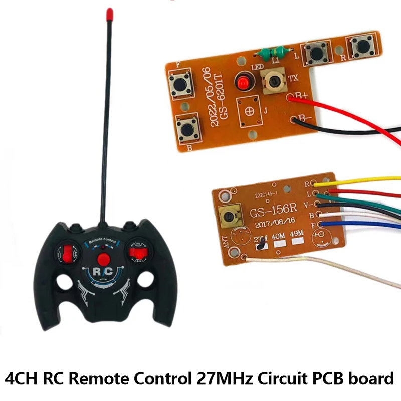 

857 27MHz Circuit 4CH RC Remote ControlPCB Transmitter and Receiver Board with Antenna Radio System Car Accessories