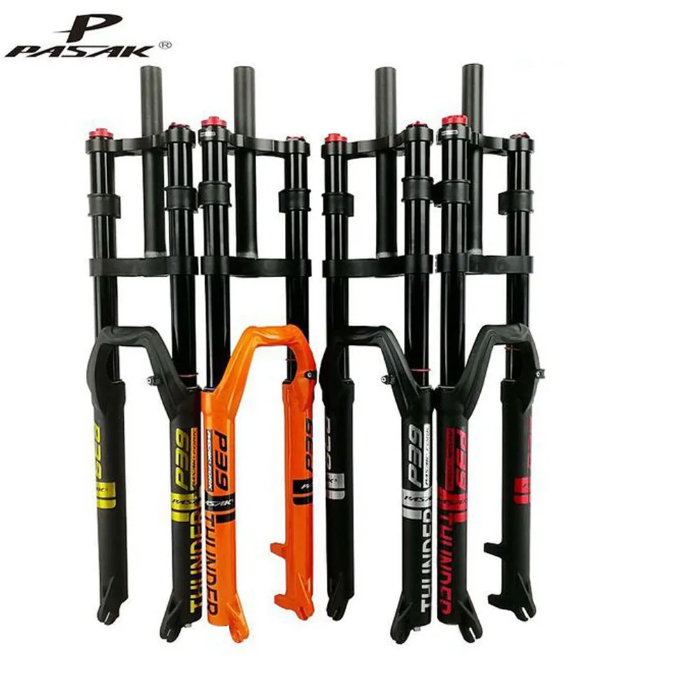 Pasak MTB Air Fork Suspension 2 Brackets Bike Shock Absorber 29 27.5 QR 9*100mm Steerer 1 1/8