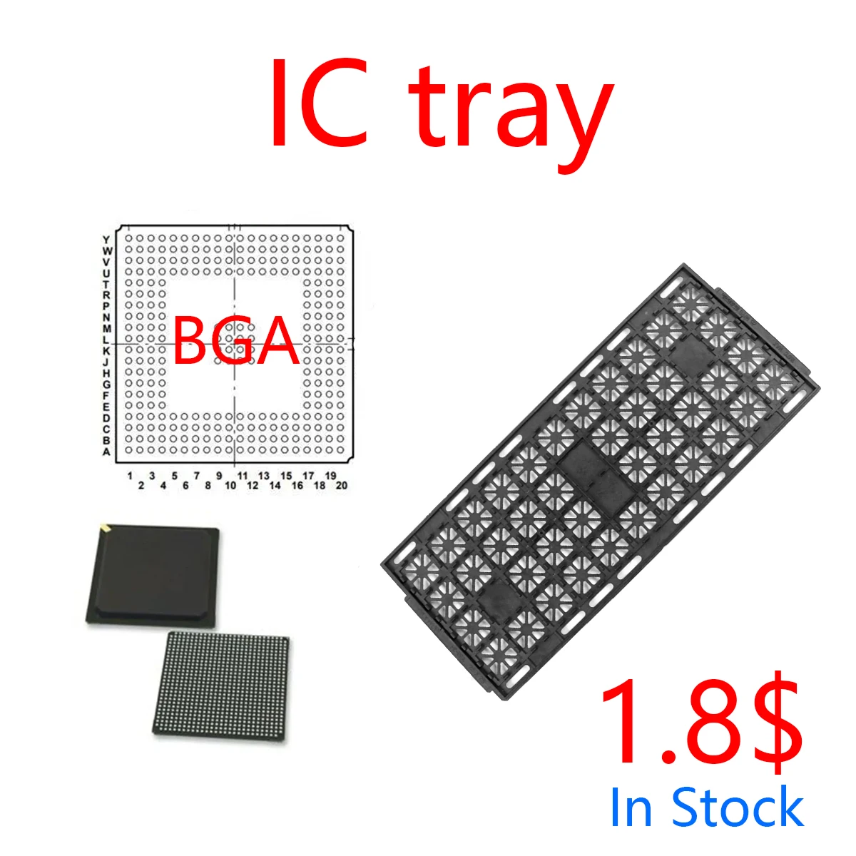 QXR ESD IC Tray BGA MCU CPU Chips Packing High Temperature Resistance