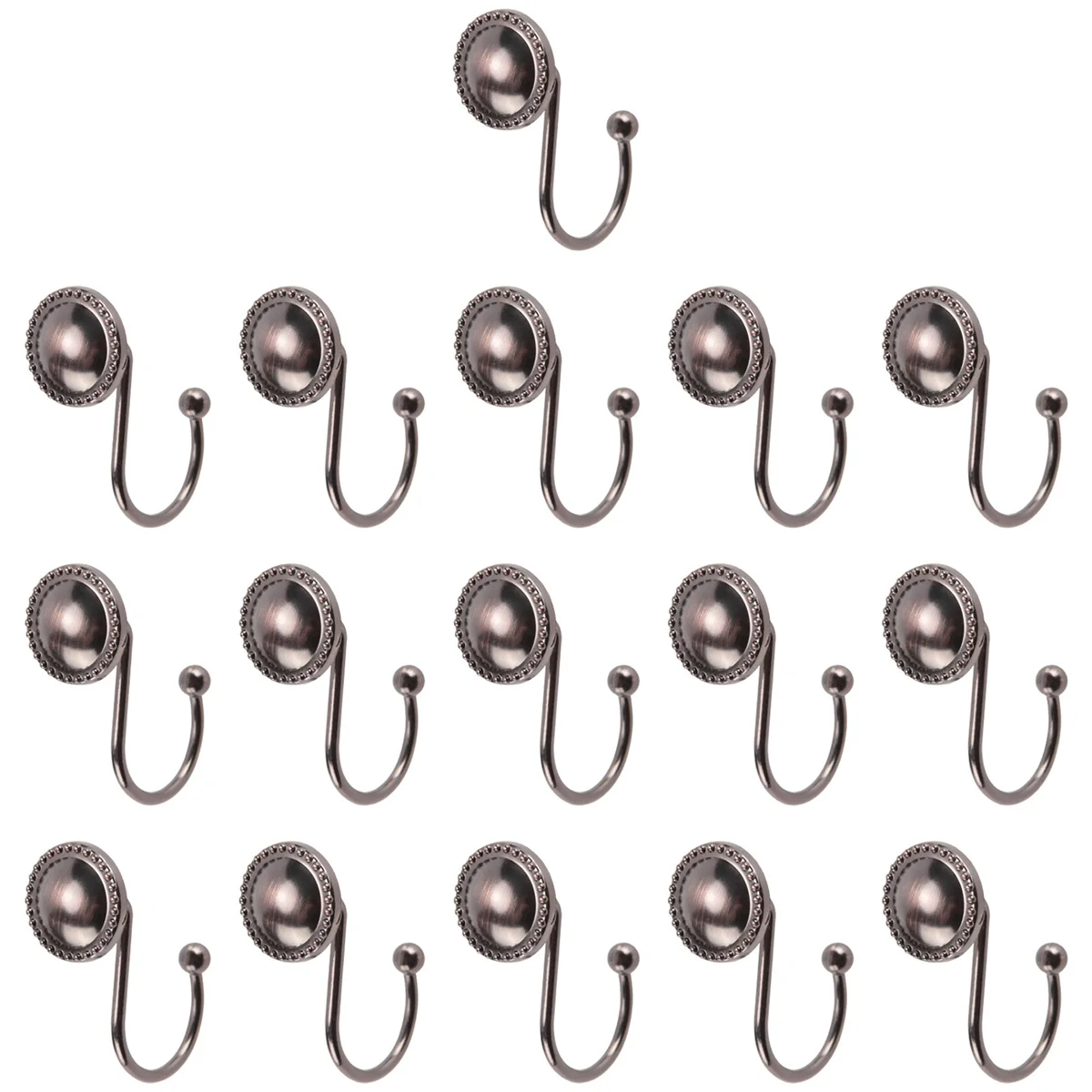 Set 12 Anelli Per Tenda Da Doccia In Acciaio Inox - Bronzo Lucidato A Olio Con Gufo - Antiruggine, Scorrevoli - 5