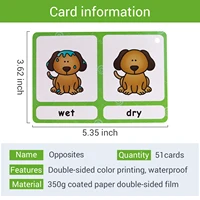 120 Groups Opposites Synonyms English Flashcards Word Card Games for Kids Baby Learning Educational Toys For Children Montessori 2
