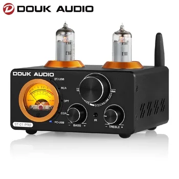 Douk Audio-HiFi 진공관 전력 증폭기, 블루투스 5.0 스테레오 수신기, USB DAC 동축/OPT 디지털 오디오 앰프 VU 미터 100W + 100W