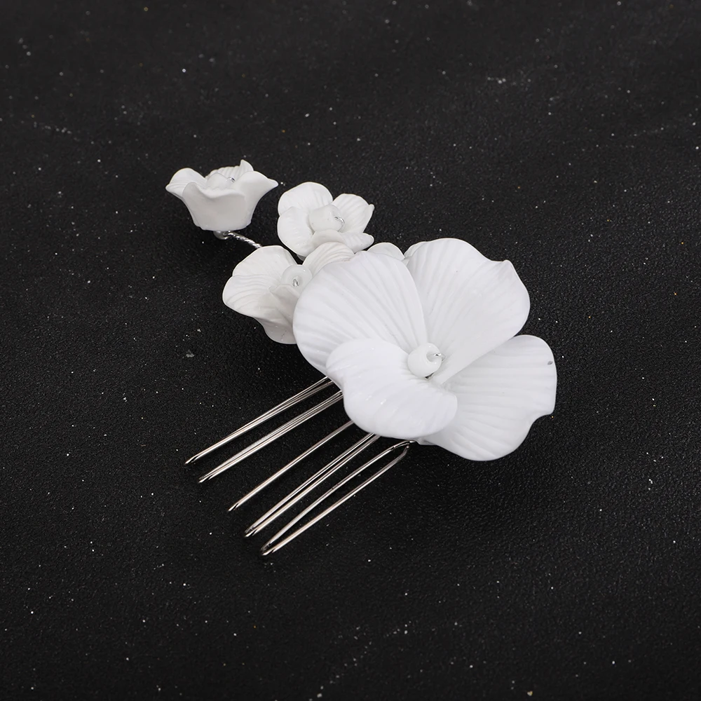 Small White Flower Bride Hair Accessories Trendy Girlfriend Headdresses Wedding Head Jewelry 3 Colors Women Tights On The Head
