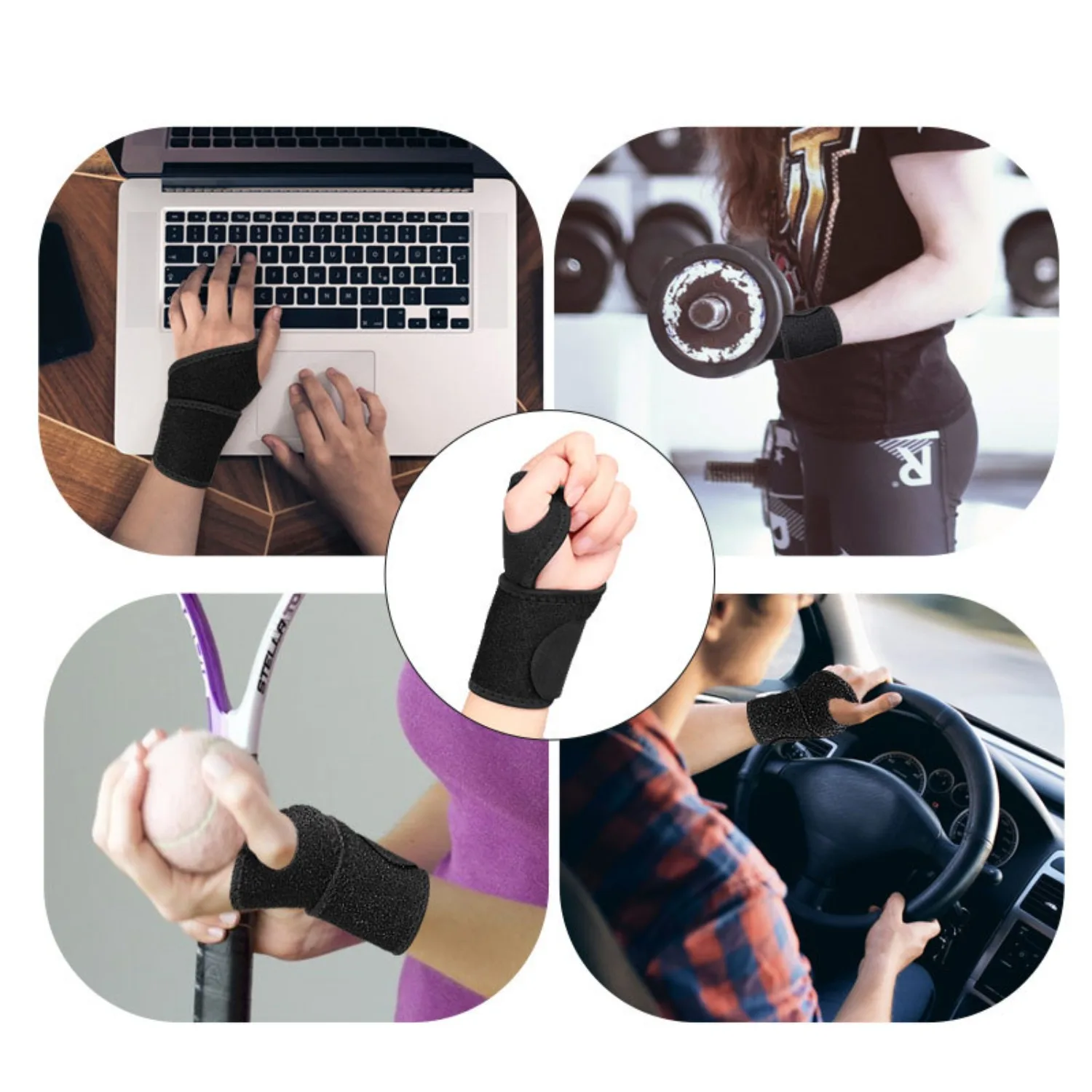 Wrist Brace Wristband Ganglion Cyst Arthritis Carpal Tunnel Breathable Sport Wrist Support Left Right Unisex