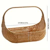 Handwoven Bread Basket and Fruit Tray in Natural Rattan, Rustic Style Basket for Serving Bread and Fruits 3