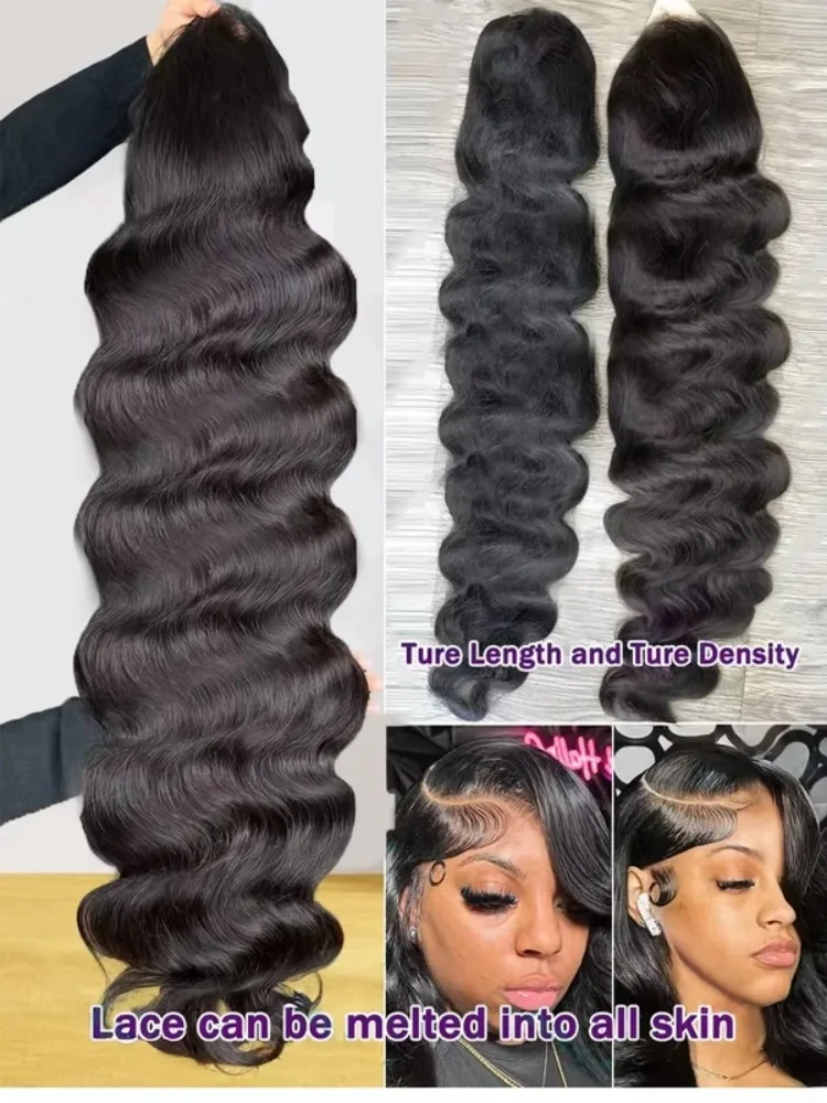 30 38 40 Inch Body Wave Human Hair Wigs 13x4 13x6 HD Transparent Lace Frontal Wig Preplucked Brazilian 5x5 Glueless Closure Wigs