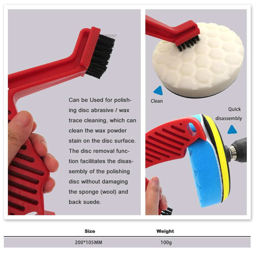 

Versatile Cleaning Tool Conditioning Foam Polishing Pad Red Wool Buffing Pad Brush Cleaning Spur Tool Car Accessories