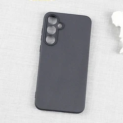 Sleek Matte Black Protective Smartphone Case - Universal Fit - Galaxy A42 5G (Black)