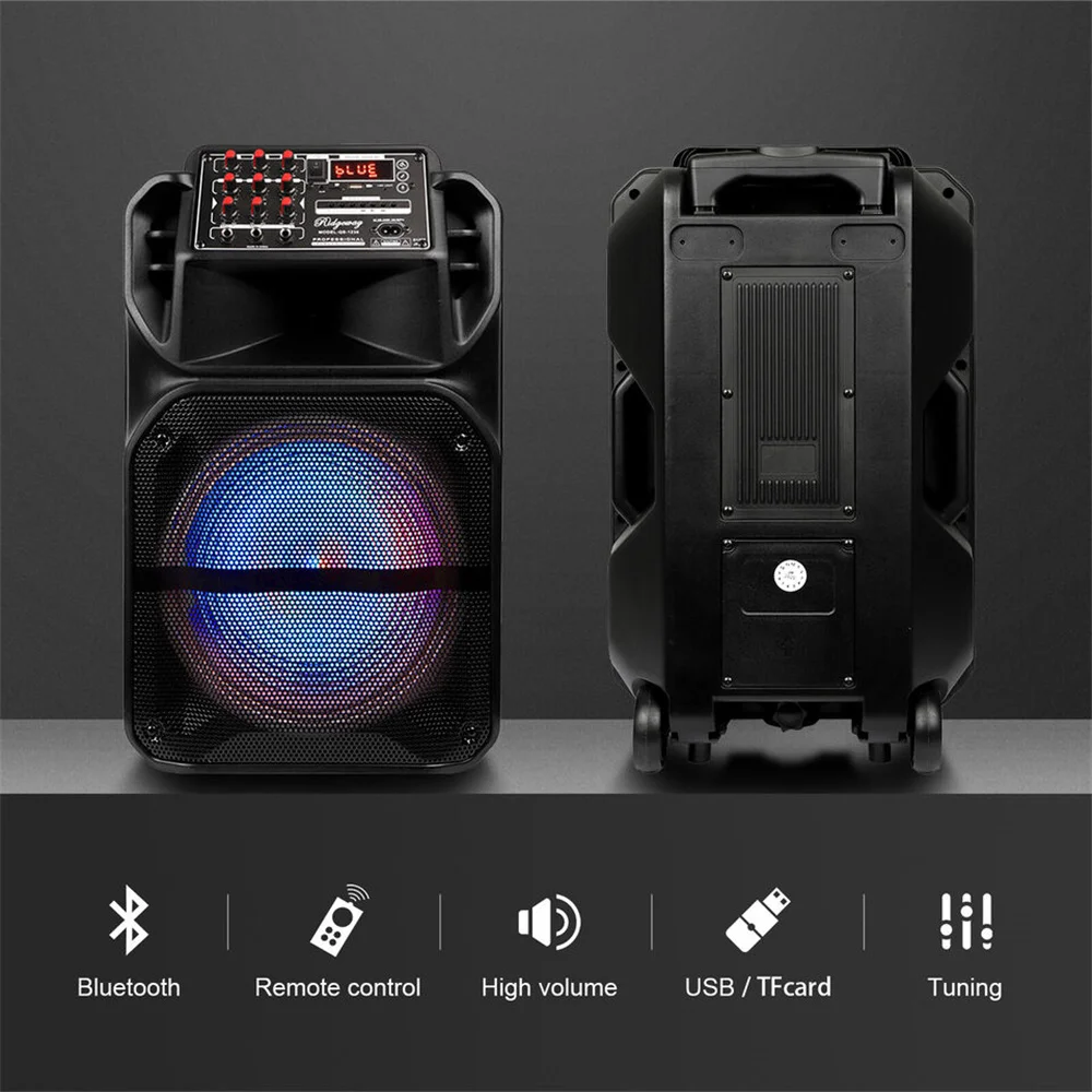 9000W Portable Bluetooth Speaker 15” Subwoofer Heavy Bass Party System AUX & Mic Led Light Loud High Quality karaoke Speaker 2