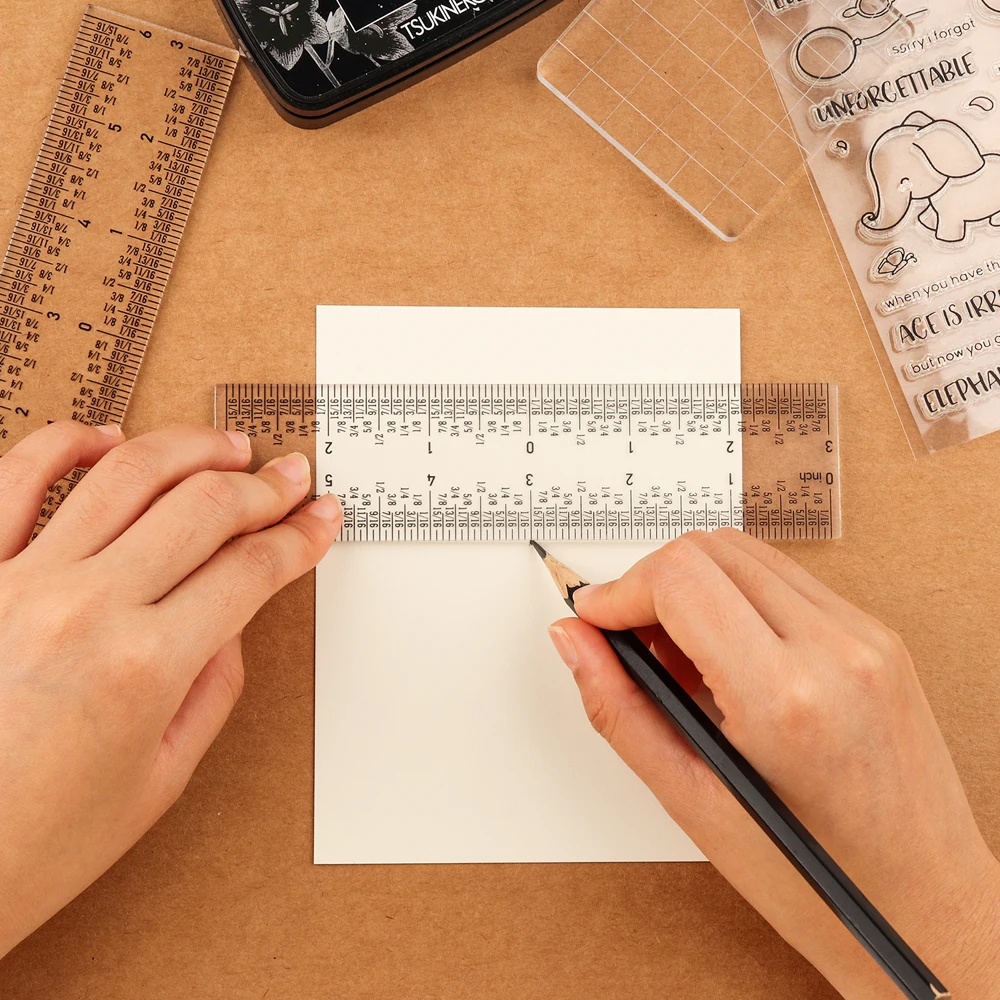 6" Clear Acrylic Ruler Zero-Centering on Center for Sewing Craft Projects Must-Have Measuring Drawing Tool