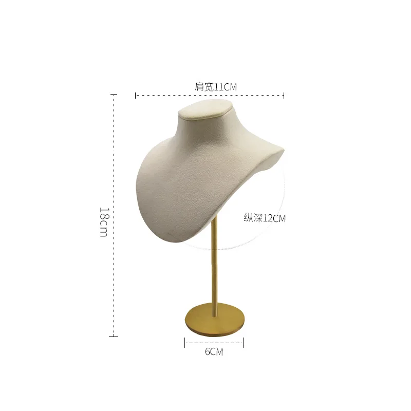New Design Jewelry Shop Window Mannequin Display Props Necklace Holder Long Chain Show Organizer Adjustable Bust Shelf