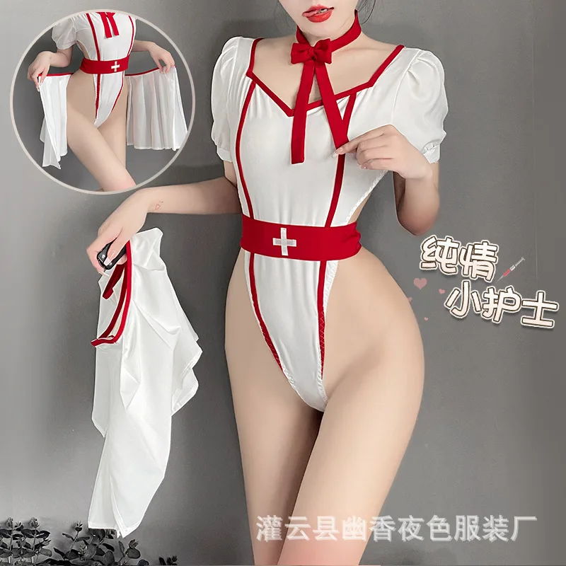 

Lin Linting sexy Lingerie Women's Pure Desire Nurse Uniform Seduction Hot Pajamas Passion Suit Free 2619