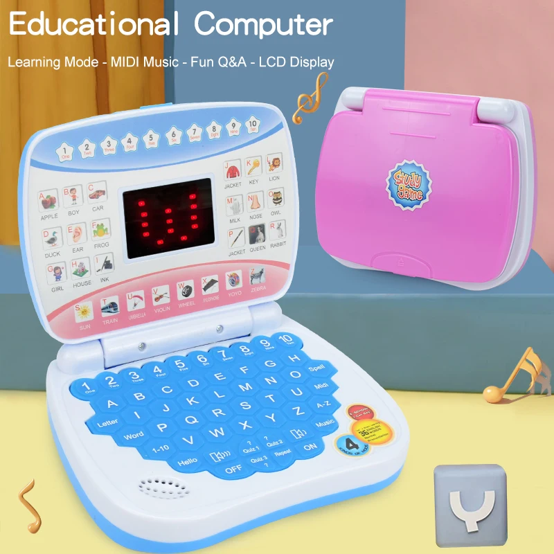 Learning machine laptop computer child electronic preschool language education toys gift toddler kid developing cognitive skills laptop computer toy
