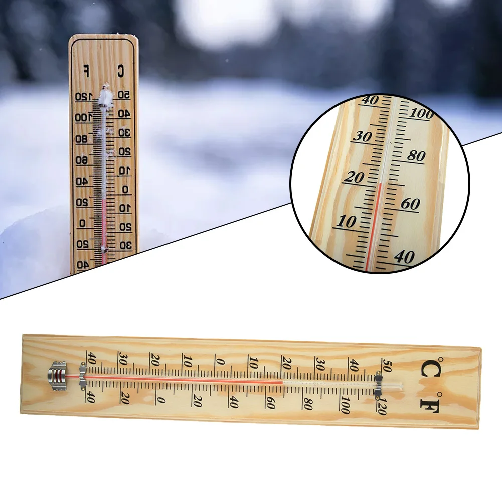 Wall Hang Wooden  Thermometer Indoor Outdoor Garden House Garage Office Room Hung Logger -40 °C To 50 °C / -40 °F To 120 °F