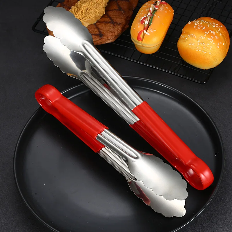 Stainless Steel BBQ Food Tongs Salad Bread Serving Clip Steak Barbecue et Clamp for Home Kitchen Utensils