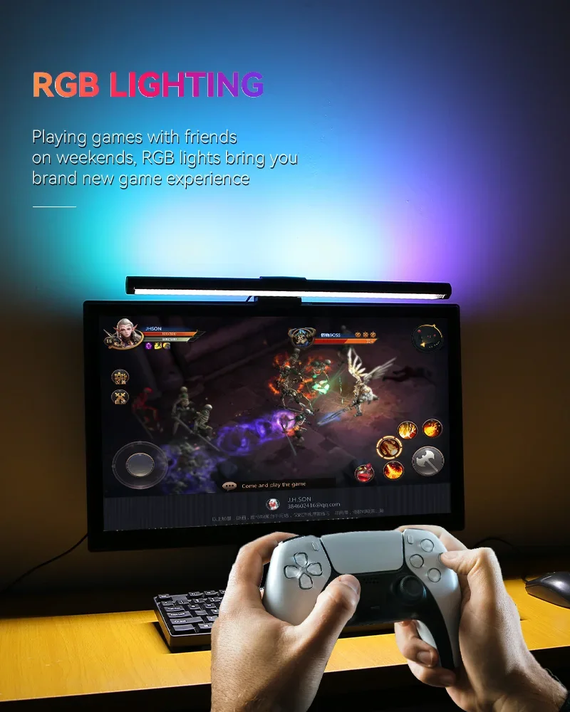 무단 디밍 LED 책상 램프, 컴퓨터 모니터 조명 바, USB 독서등, 모니터 램프, 백라이트 스크린바, 사무실 조명
