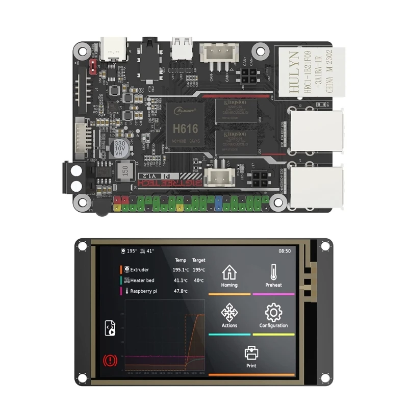 

Powerful 3D Printer Pi V1.2 + TFT35 SPI V2.1 Control Board Kit Quadcore64bit ARM CortexA53 1.5GHz Processor 1GB DDR3