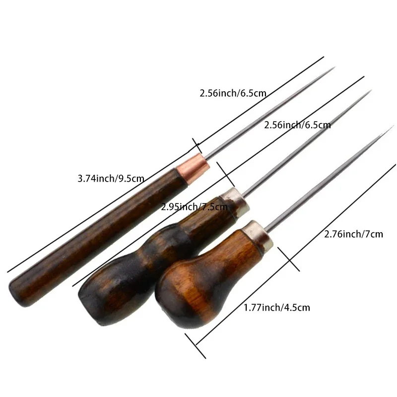 Description Picture 5 of item1pcs Durable Awl Tools with Wooden Handle Diy Leather Crafts Punch Tools Leather Hole Punches Stitching Tools Handmade Supplies