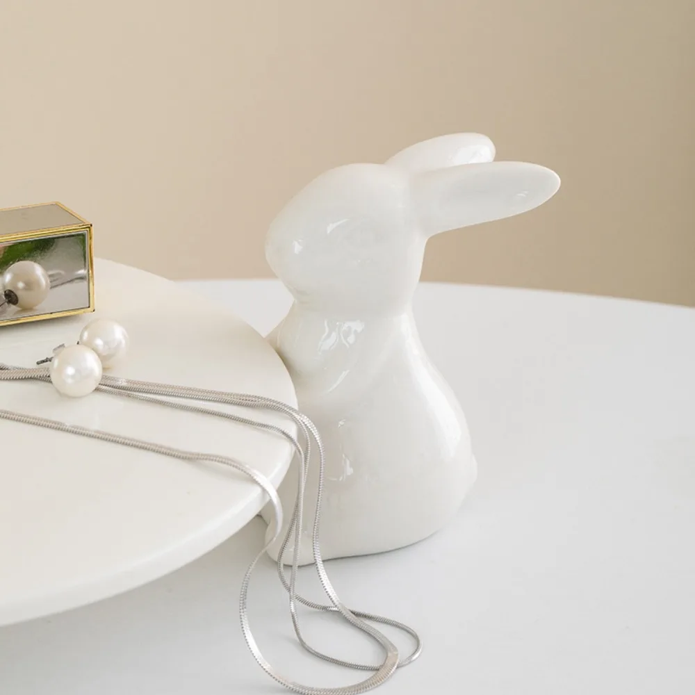 Creative Ceramic Rabbit Fruit Plate Ornaments Living Room Dining Table Dim Sum Plate Jewelry Storage Crafts Birthday Gifts 4
